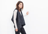 Quilted Mesh Waistcoat in Black/White